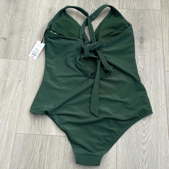 Women's Ribbed Plunge Ring Detail One Piece Swimsuit Target NWT - Picture 3 of 7